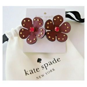 NWT Kate Spade♠️BLOOMING BLING Leather Earrings